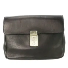 ダンヒル dunhill セカンドバッグ レザー 本革 黒 ブラック ロゴ ハンドル収納 コンビネーションロック /CK14 ■GY18