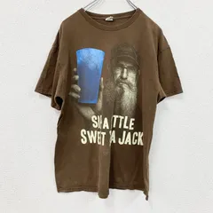 【値引き交渉OK！】古着 used　DELTA　デルタ　半袖プリントTシャツ　茶色　ブラウン　Lサイズ