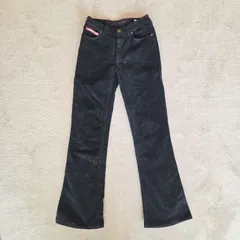 【KRIZIA JEANS】コーデュロイパンツ ／サイズ27 ブラック フレアシルエット 伊製 ヴィンテージ レディース