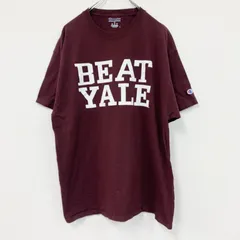 【値引き交渉OK！】古着 used　Champion　チャンピオン　半袖プリントTシャツ　カレッジT　ボルドー　XLサイズ