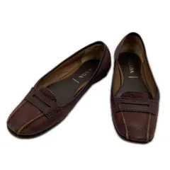 PRADA  プラダ パンプス レザーローファー レディース ブラウン 中古