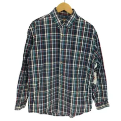エディーバウアー Eddie Bauer 90S 白タグ マドラスチェック フラップポケット B.D L/S シャツ メンズ import：XS 