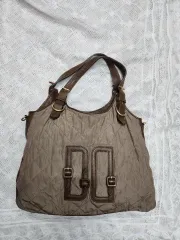 ブラウン キルティング トートバッグ