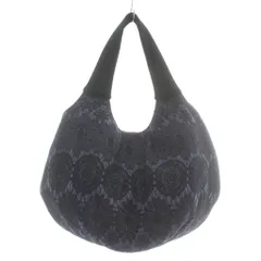 アナスイ ANNA SUI ハンドバッグ トート ラウンド レース 総柄 紫 パープル 黒 ブラック /XZ ■GY18