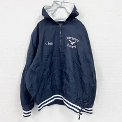 【値引き交渉OK！】古着 used　90s　Holloway　ハーフジップナイロンプルオーバージャケット　ヴィンテージ　紺　ネイビー　Lサイズ