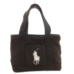 ポロ ラルフローレン POLO RALPH LAUREN ミニハンドバッグ トート ビックポニー刺繍 キャンバス 黒 ブラック /GV ■GY11