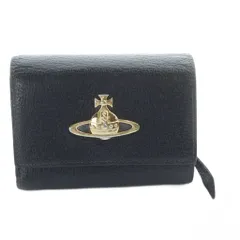 ヴィヴィアンウエストウッド Vivienne Westwood EXECUTIVE 三つ折り財布 小銭入れあり ウォレット レザー オーブ 黒 ブラック /KW ■GY18