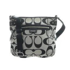 コーチ COACH F23913 ショルダーバッグ 斜めがけ キャンバス レザー シグネチャー ロゴ 黒 ブラック グレー ■GY11 /MQ