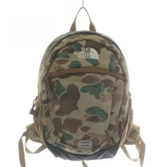 ザノースフェイス THE NORTH FACE キッズ スモールデイ K SMALL DAY リュックサック バックパック デイパック 子供用 ナイロン 迷彩 カモフラ ロゴ ベージュ 緑 グリーン NMJ72004 /XZ ■GY14