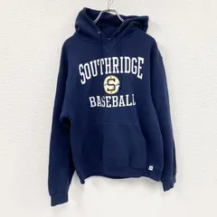 【値引き交渉OK！】古着 used　00s　RUSSELL　ラッセル　スウェットパーカー/フーディー　前V　ヴィンテージ　紺　ネイビー　Mサイズ