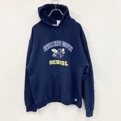 【値引き交渉OK！】古着 used　00s　RUSSELL ATHLETIC　ラッセル　スウェット/トレーナー　前V　ヴィンテージ　黒　ブラック　Lサイズ