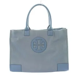 トリーバーチ TORY BURCH エラ トートバッグ キャンバス ナイロン PVC エナメル ロゴ 水色 ライトブルー /KW ■GY18