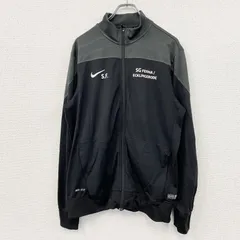 【値引き交渉OK！】古着 used　NIKE　ナイキ　DRI-FIT　トラックジャケット/ジャージ　スウッシュ　黒　ブラック　グレー　Lサイズ