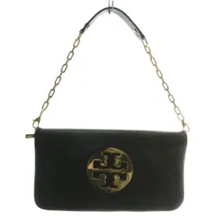 トリーバーチ TORY BURCH ハンドバッグ ワンショルダー レザー チェーン ロゴ ゴールド金具 黒 ブラック /XZ ■GY18