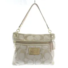 コーチ COACH ポピー POPPY トートバッグ ショルダー 2WAY キャンバス レザー シグネチャー ロゴ ベージュ 15318 /XZ ■GY18