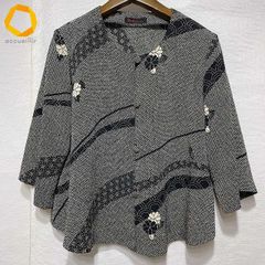 カオス Chaos リネン混オーバーサイズシャツ グレー 麻 スリット 日本