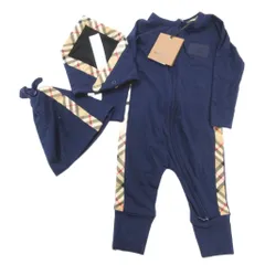 BURBERRY キッズ ノバチェック ロンパース 帽子3点セット タグ付き■GY19