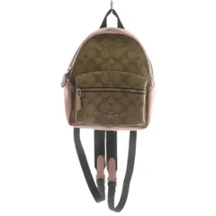 コーチ COACH リュックサック デイパッグ ミニ PVC レザー シグネチャー ロゴ シルバー金具 茶色 ブラウン ピンク F58315 /XZ ■GY18