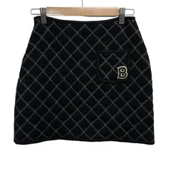 BORDERS at BALCONY(ボーダーズアットバルコニー) ミニスカート サイズ36 S レディース - 黒×白 キルティング/ニットのサムネイル