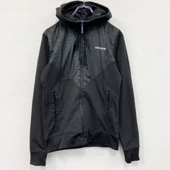【値引き交渉OK！】古着 used　adidas　アディダス　トラックジャケット/ジャージパーカー　黒　ブラック　Sサイズ