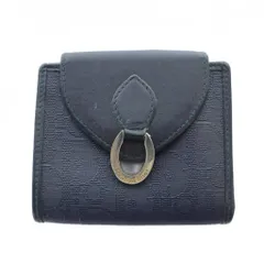 クリスチャンディオール Christian Dior ヴィテージ 二つ折り財布 ウォレット ロゴ ミニ トロッター柄 PVC 黒 ブラック ■GY04 /MQ ■OH