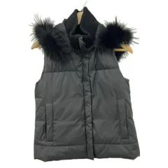 theory(セオリー) ダウンベスト サイズS レディース美品  - 黒 ジップアップ/フード、ファー着脱可/冬/秋