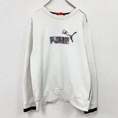 【値引き交渉OK！】古着 used　PUMA　プーマ　スウェット/トレーナー　白　ホワイト　Lサイズ