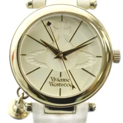 ヴィヴィアンウエストウッド Vivienne Westwood VV006WHWH 腕時計 ウォッチ クォーツ オーブロゴ レザーベルト ゴールド色 ■GY18 /MQ