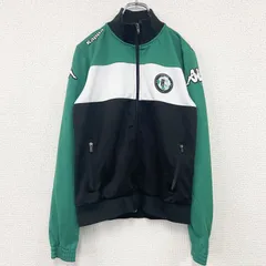 【値引き交渉OK！】古着 used　Kappa　カッパ　トラックジャケット/ジャージ　黒　ブラック　緑　グリーン　Sサイズ
