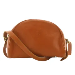 イルビゾンテ IL BISONTE ショルダーバッグ レザー ハーフムーン ロゴ 型押し 茶色 ブラウン /XZ ■GY11