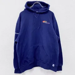 【値引き交渉OK！】古着 used　00s　RUSSELL　ラッセル　スウェットパーカー/フーディー　前V　ヴィンテージ　紺　ネイビー　XLサイズ