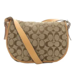 コーチ COACH ショルダーバッグ キャンバス レザー シグネチャー 総柄 茶色 ブラウン 6842 /XZ ■GY18