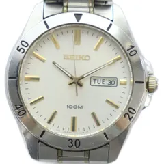 セイコー SEIKO 7N43-0BS0 腕時計 ウォッチ クォーツ 白文字盤 カレンダー付き シルバー色 ■GY18 /MQ