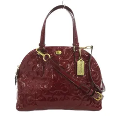コーチ COACH ペイトン オプアート サッチェル ハンドバッグ ショルダー 2WAY ボルドー ロゴチャーム付き /FF