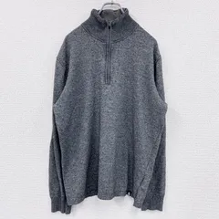 【値引き交渉OK！】古着 used　THE NORTH FACE　ザ・ノースフェイス　ハーフジップコットンニットセーター　灰色　グレー　XLサイズ