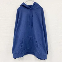【値引き交渉OK！】古着 used　RUSSELL　ラッセル　スウェットパーカー/フーディー　無地　青　ブルー　2XLサイズ
