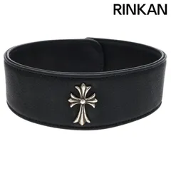 クロムハーツ タイニーCHクロス付きレザーチョーカーネックレス レディース