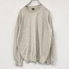 【値引き交渉OK！】古着 used　L.L.Bean　エルエルビーン　カシミヤ混コットンニットセーター　ベージュ　Lサイズ