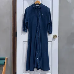 LACOSTE ポロワンピース インディゴ 長袖 サイズ36 レディース ラコステ