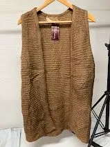 ロング ニットベスト ブラウン US古着