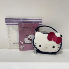松前280　HELLO KITTY×BRILMY　リップが縦に収納できる　ズボラに優しいミニコスメポーチ　ベロア　ネイビー系　ホワイト系　宝島社　サンリオ　ハローキティ　キティちゃん　かわいい　ネコ　かんてい局松前R56号店