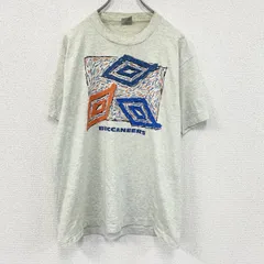 【値引き交渉OK！】古着 used　～90s　FRUIT OF THE LOOM　半袖プリントTシャツ　UMBRO　アンブロ　霜降りグレー　Lサイズ