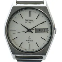 セイコー SEIKO 7123-7080 TYPEⅡタイプ2 腕時計 ウォッチ クォーツ 白文字盤 デイト カレンダー付き ロゴ シルバー色 ■GY18 /MQ