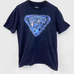 【値引き交渉OK！】古着 used　DISNEY　ディズニー　Stitch　スティッチ　半袖プリントTシャツ　キャラクターT　黒　ブラック　Mサイズ