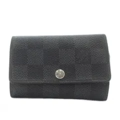 ルイヴィトン LOUIS VUITTON ミュルティクレ6 ダミエ グラフィット キーケース 三つ折り PVC レザー 6連 総柄 ロゴ 黒 ブラック /XZ ■GY18