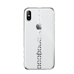 アウトレット品パッケージ小傷iPhoneX iPhoneXS ハード ケース クリアケース スワロフスキー ストーン シンプル 美しい 可愛い メッキ ストラップホール付き