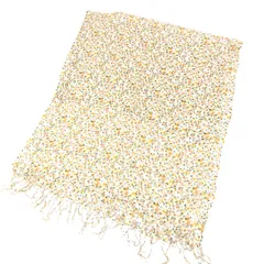 COMME CA ISM コムサイズム ストール  小花柄/レーヨン/アイボリー/フリンジ    ホワイト/マルチカラー レディース / 240001186181