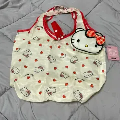 セット) ハローキティ 顔 キーホルダーポーチ+エコバッグ ショッピングバッグ