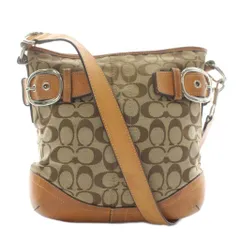 コーチ COACH ショルダーバッグ キャンバス レザー シグネチャー 総柄 ベージュ 茶色 ブラウン F19682 /XZ ■GY18