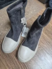 新品 ヴィンテージ スウェード アンクルブーツ ブラック/アイボリー 245サイズ ブーツ